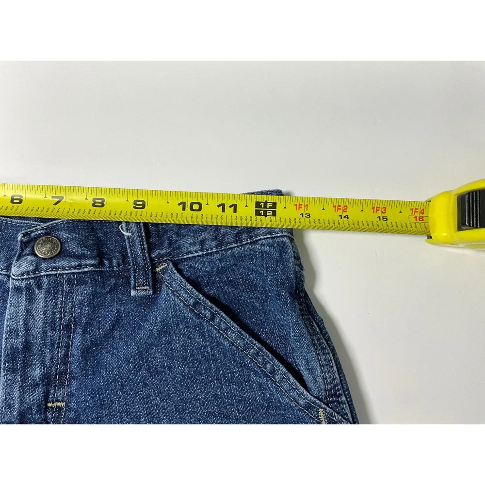 Vintage Wrangler Carpenter Jean Shorts Boys' Size 8 Husky‎ Blue Denim Baggy